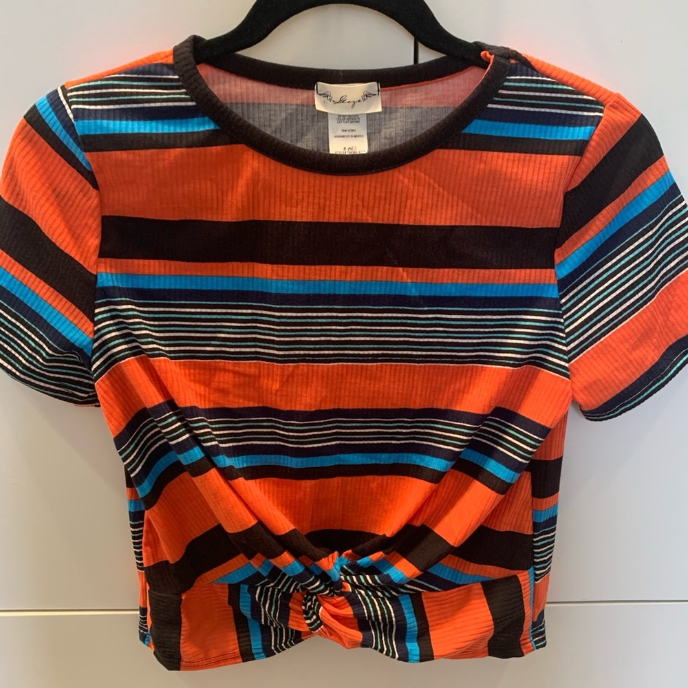 Short Sleeve Orange Crop Top, Never Worn